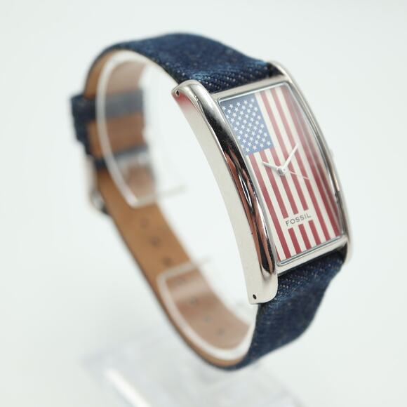 Fossil x Nordstrom American Flag Womens Tank Watch 24mm In Box w New Battery - Picture 7 of 16